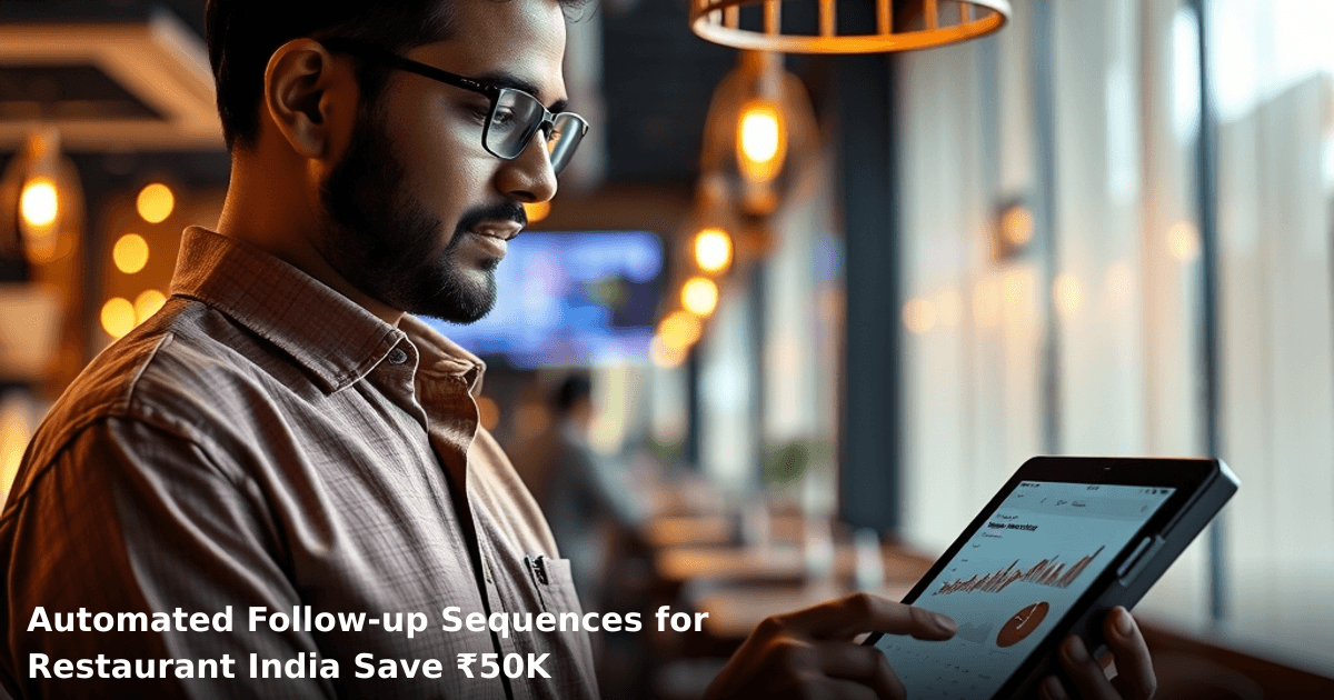 Automated Follow-up Sequences for Restaurant India Save ₹50K